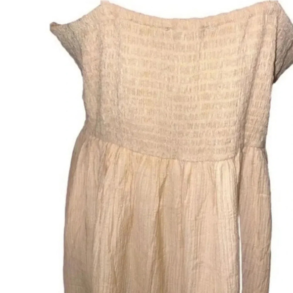 NEW CREAM PEACH GAUZY TIERED LACE"LOVE TREE" DRESS SIZE LARGE - Picture 10 of 14